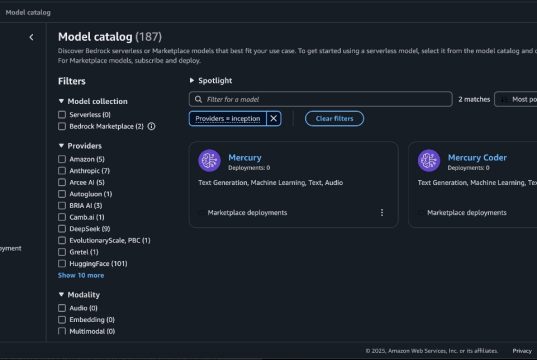 Mercury foundation models from Inception Labs are now available in Amazon Bedrock Marketplace and Amazon SageMaker JumpStart